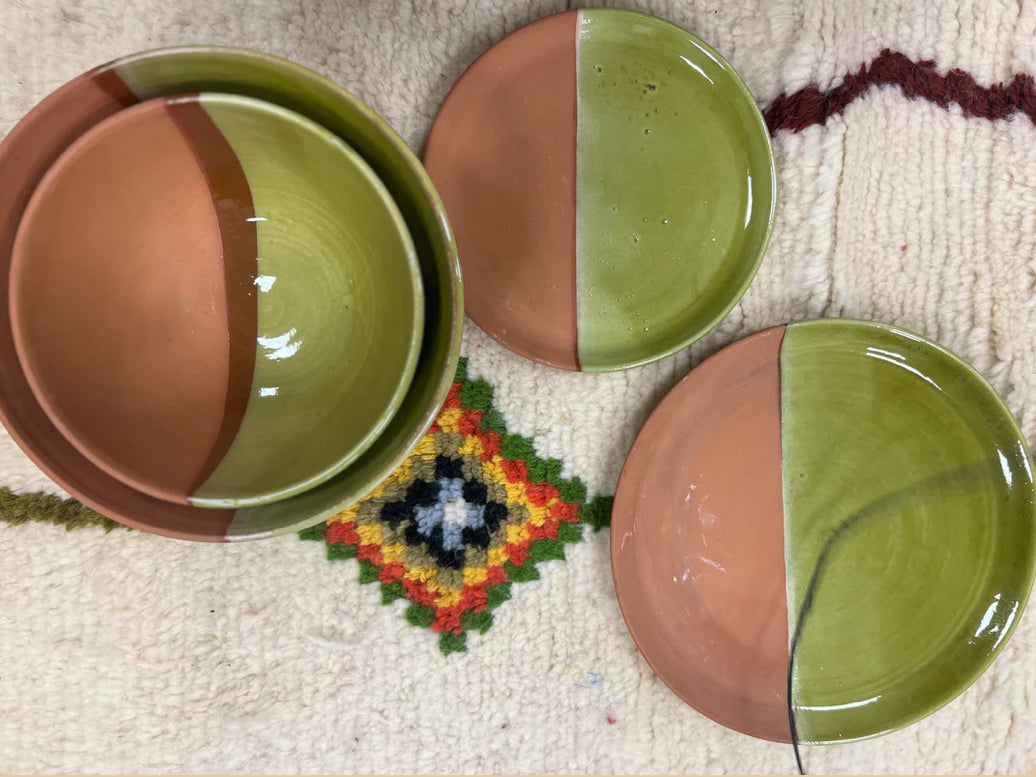 Borden en schalen Berber style groen